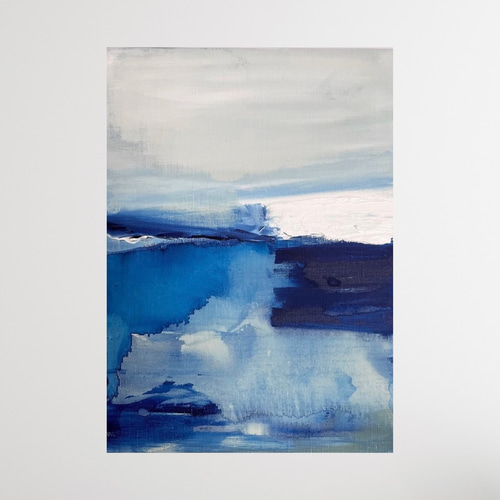 A study of the color blue δ/抽象画 (F4) /北欧/アート/モダン/現代