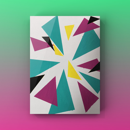 青とピンクの抽象画 キャンバスアート キャンバスに描かれた抽象画 青とピンクの色の抽象画 モダンな