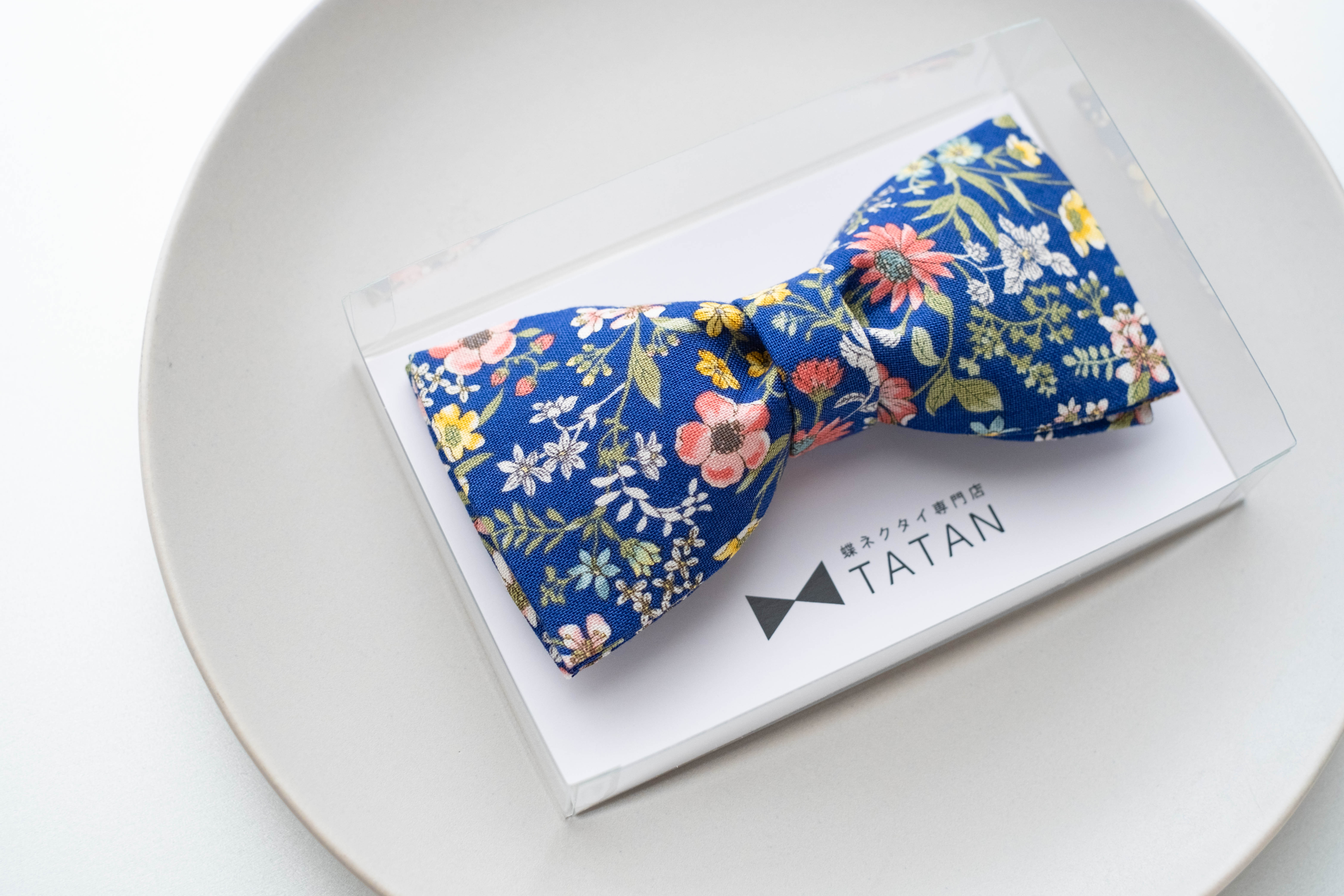 ネクタイ 花柄 ドット　ハンドメイド 美品　nicky ネイビー