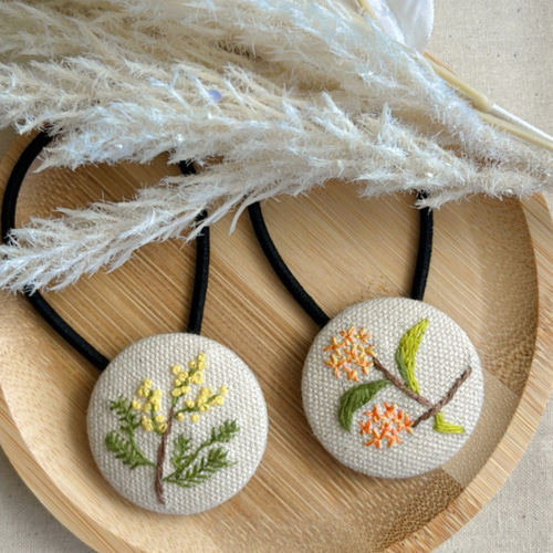 秋】金木犀 刺繍ヘアゴム ヘアゴム -sigmul- 通販 14775878｜Creema