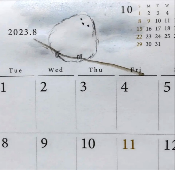 シマエナガのカレンダー  2023 8枚目の画像