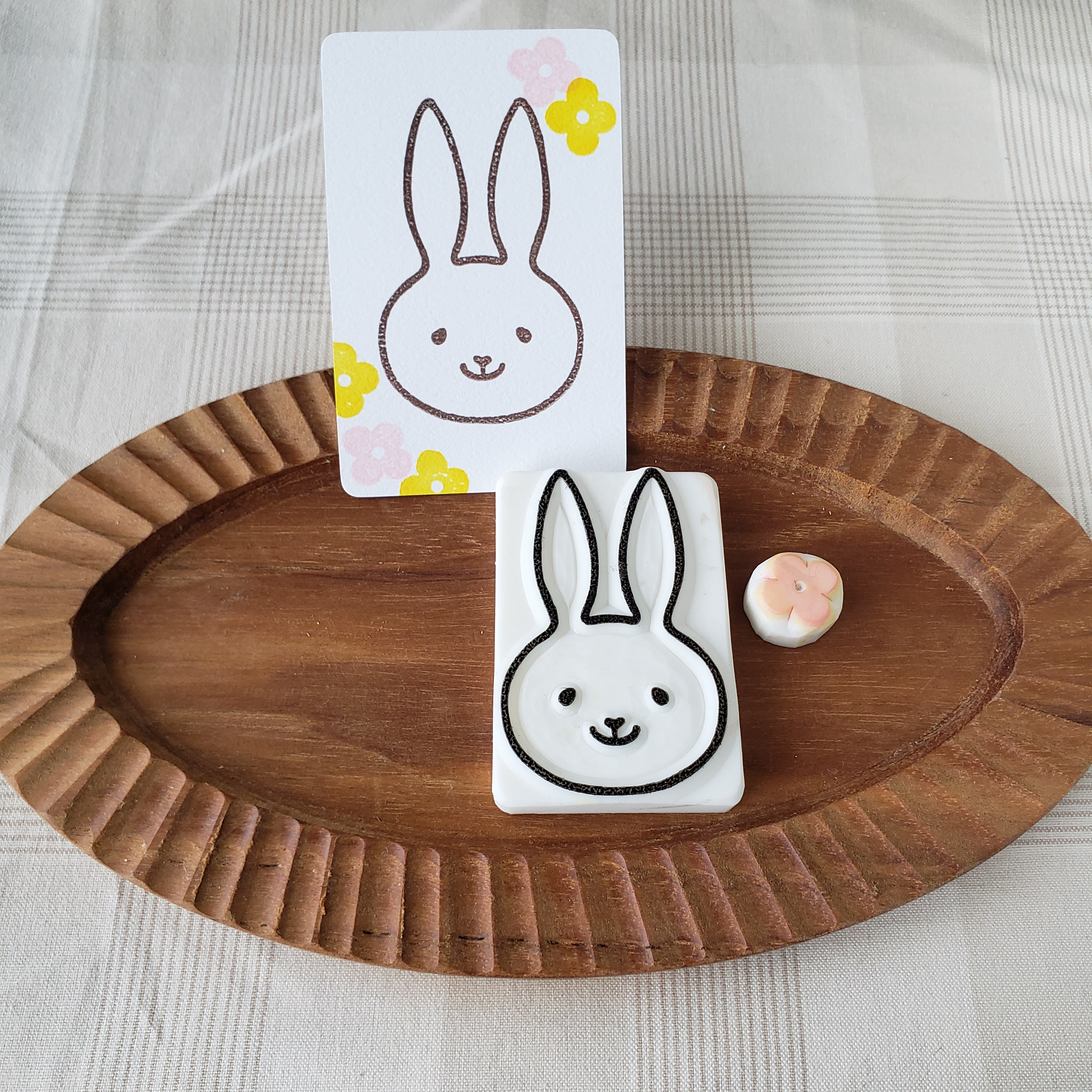 ありがとう レトロうさぎ 消しゴムはんこ お祭り