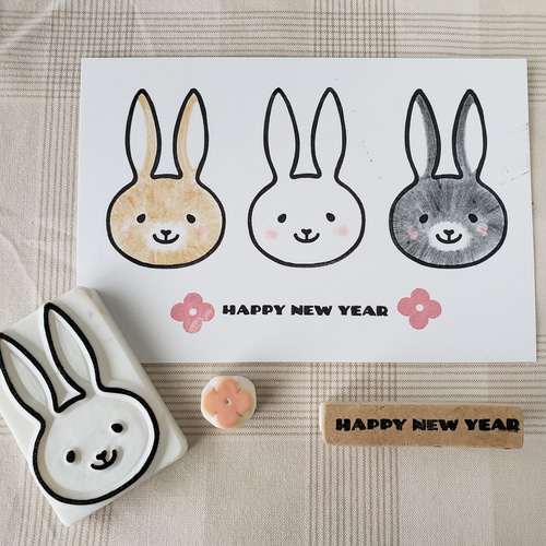 【あす楽対応】 シンプルなうさぎさん❁消しゴムはんこ❁ はんこ・スタンプ 文房具・ステーショナリー