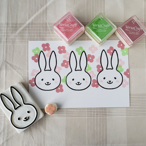 うさぎのぬいぐるみ☆消しゴムはんこ | iichi 日々の暮らしを