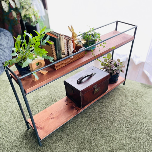 アイアン家具　シェルフ  棚　男前　無骨　ハンドメイド　オーダーメイド　レトロ f3bb8b5ea88b76bc6c1f8d1c46efda