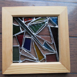 ステンドグラス　ミニパネル 　ガラスのパッチワーク 5枚目の画像