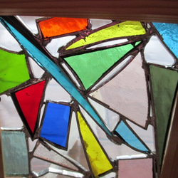 ステンドグラス　ミニパネル 　ガラスのパッチワーク 3枚目の画像