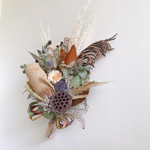 ドライフラワー ネイティブフラワー ワイルドフラワー 白樺スワッグ  