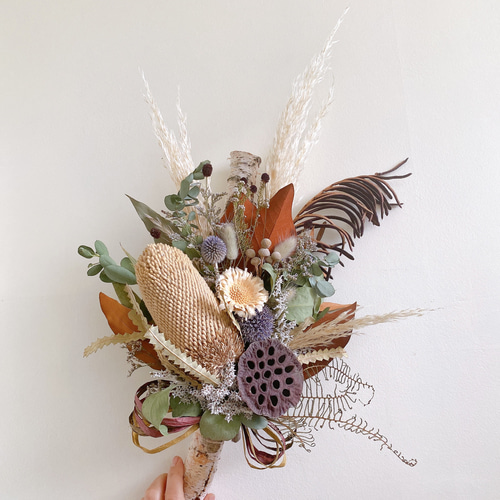 ドライフラワー ネイティブフラワー ワイルドフラワー 白樺スワッグ  