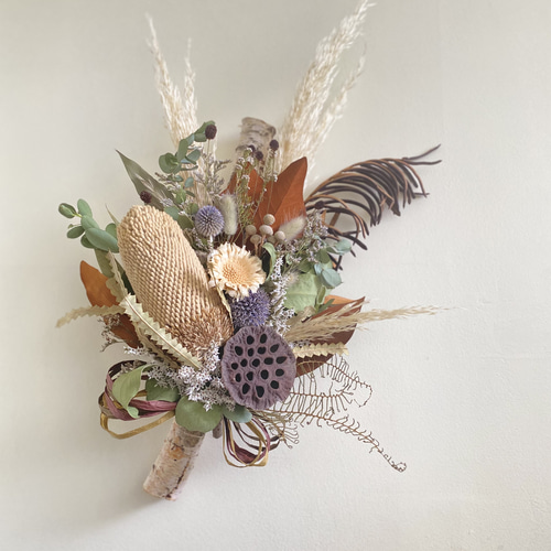 ネイティブドライフラワースワッグ ドライフラワー ネイティブフラワー ワイルドフラワー 白樺