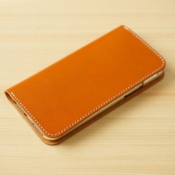 牛皮 iPhone14/14pro 保護套 鞣革皮套 筆記本類型 駝色 第2張的照片