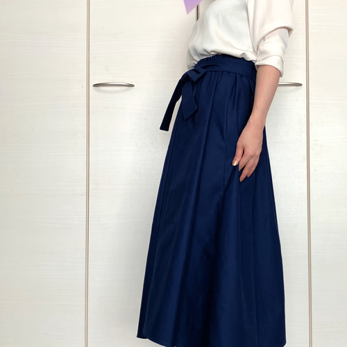 新品♡定価3.4万♡ RALPH LAUREN ギンガム 巻き　スカート　麻　青 ギンガム リネンコットン ラップ スコート | ラルフ ローレン