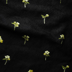 黒地に黄緑小花柄 ジャカード生地 [3011] 5枚目の画像