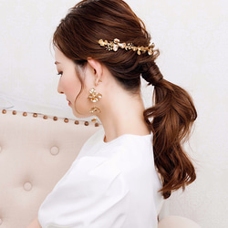 MA116  ウェディング ヘッドドレス　カチューシャ ブライダル ヘアアクセサリー 結婚式 前撮り 卒業式 2枚目の画像