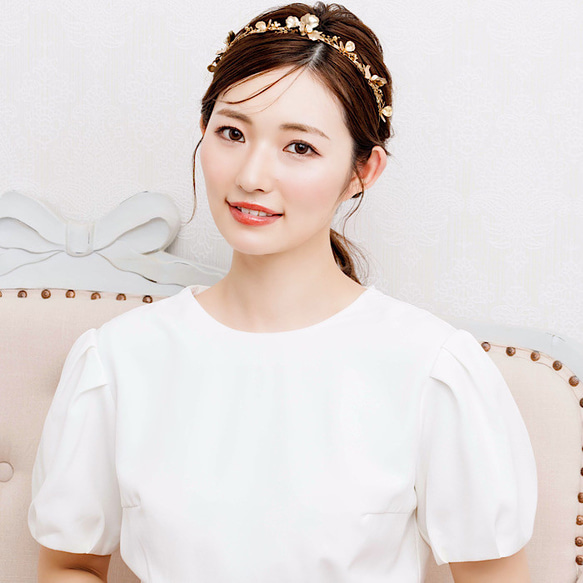 MA116  ウェディング ヘッドドレス　カチューシャ ブライダル ヘアアクセサリー 結婚式 前撮り 卒業式 7枚目の画像