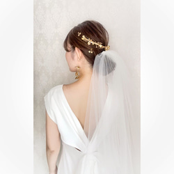 MA116  ウェディング ヘッドドレス　カチューシャ ブライダル ヘアアクセサリー 結婚式 前撮り 卒業式 11枚目の画像