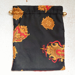 ヴィンテージスカーフ・巾着袋(BkR) 5枚目の画像