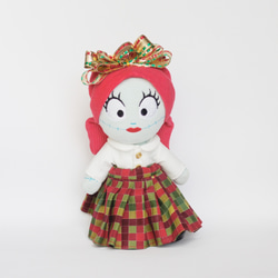 [ 2022 冬 クリスマス ] nuiMOs ぬいもーず ハンドメイド 人形着せ替え服 【チェック2点セット】 1枚目の画像