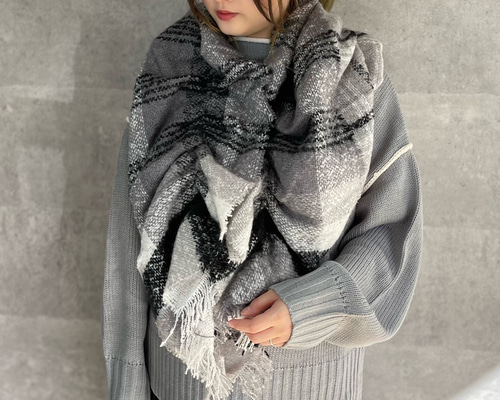 【美品】pleats please スヌード　マフラー　プリーツ　グレー プリーツプリーズ PLEATS PLEASE 16AW 日本製 OH TUBE リブ