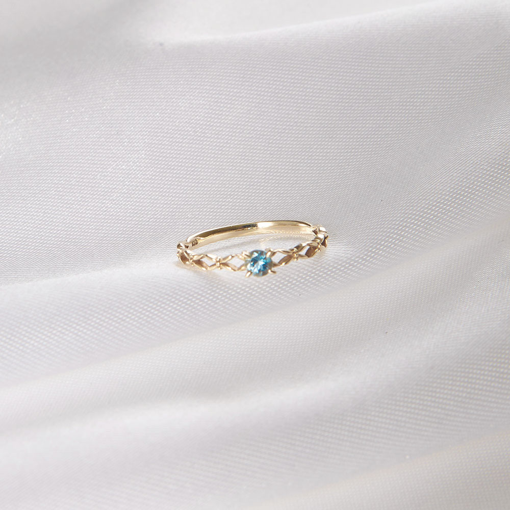 K10ブルーオーシャントパーズリング