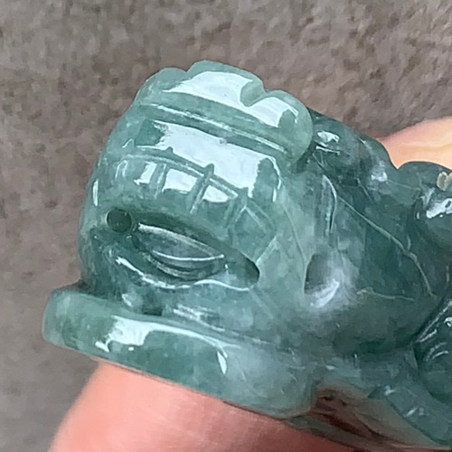 激レア 本翡翠 ミャンマー産青水翡翠 覇王貔貅 置物 ネックレス 鑑定書2点付 激レア 本翡翠 ミャンマー産青水翡翠 覇王貔貅 置物 ネックレス