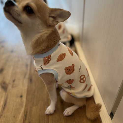 パン柄 タンクトップ ハンドメイド犬服 ペット服・アクセサリー YKCOC