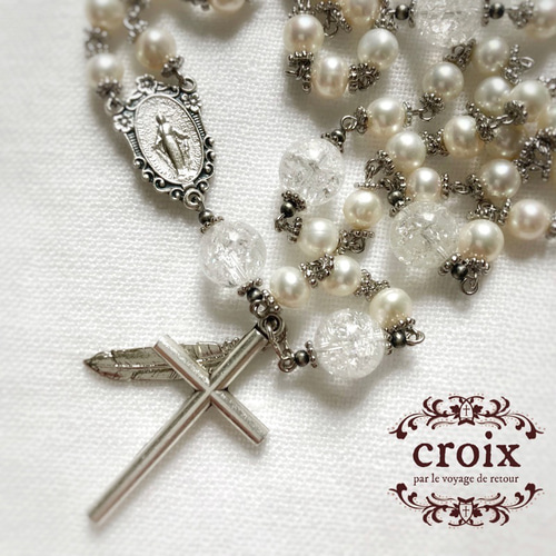 Forgiveness：ロザリオ（淡水パール＋クラック水晶） その他インテリア