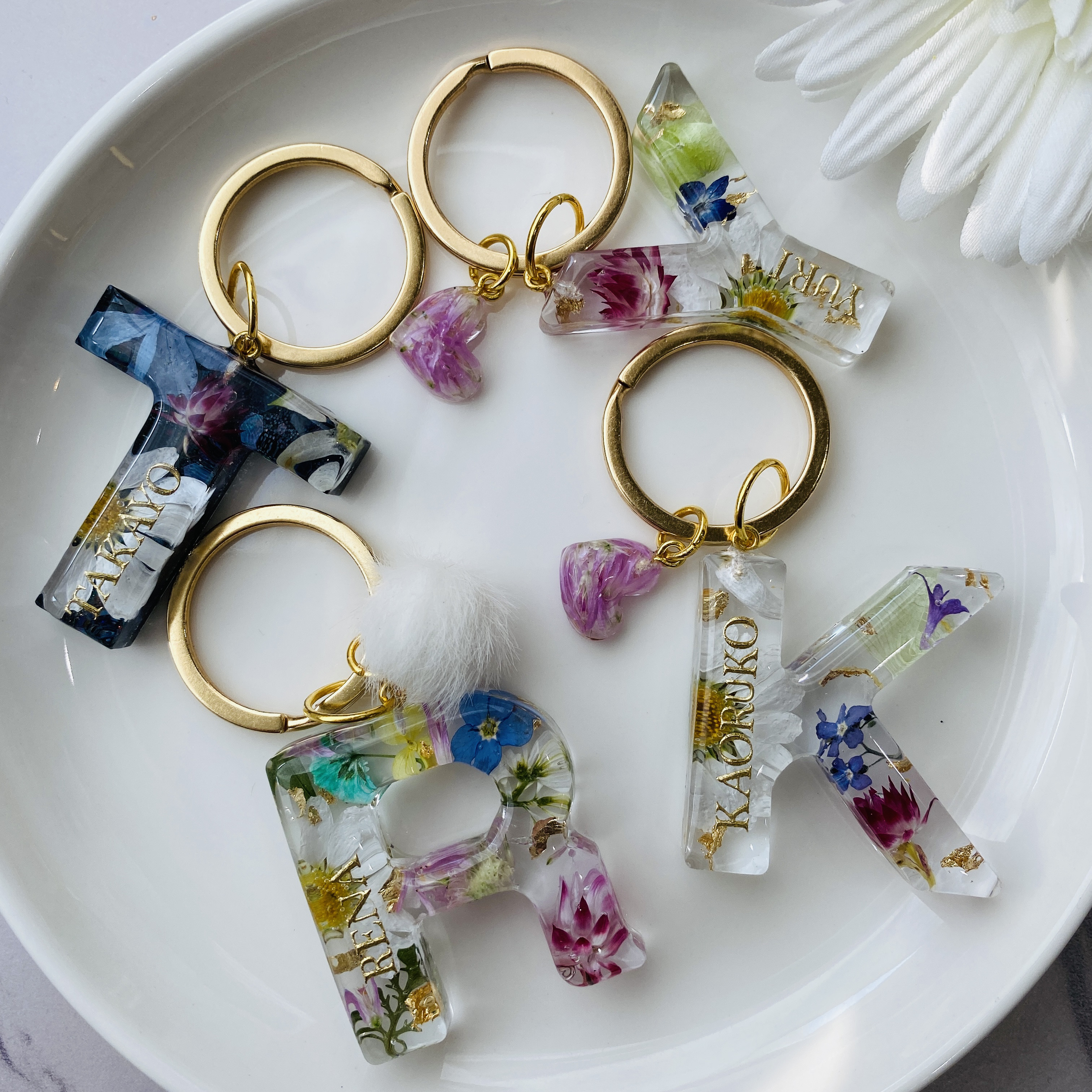 高い品質 coni　お名前入れキーホルダー　ドライフラワー　大人かわいい　ボタニカル ピアス