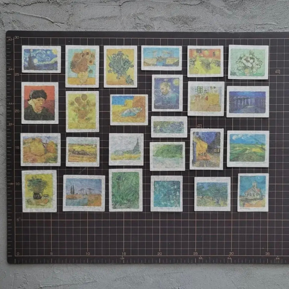 海外フレークシール「ゴッホ絵画シール」世界の名画  25枚  海外シール 2枚目の画像