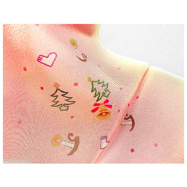 半衿（ベルとツリーと靴下と）（ピンク色）