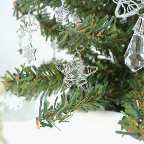 一点物>silver Star 煌めくシルバースターのクリスマスツリー 星