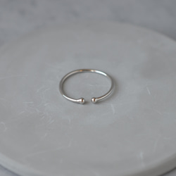 silver925純銀　C スレンダーリング　シルバー　プラチナコーティング　指輪　オープンリング　細め　R014S 4枚目の画像
