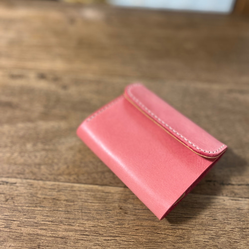 TEMPESTI社イタリアンレザーシビラ ピンクL字ファスナー財布