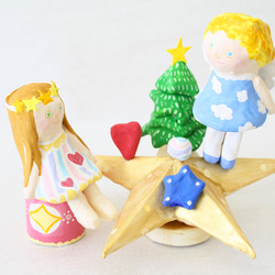 クリスマス商品〜パステルなクリスマス〜angel〜張り子飾り 1枚目の画像