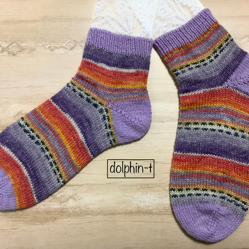 オパール毛糸 ハンドメイド 靴下 24cm - メルカリ