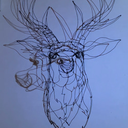 ワイヤーアート鹿3（60サイズ） 8枚目の画像
