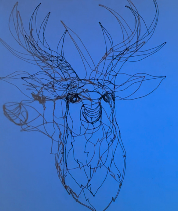 ワイヤーアート鹿3（60サイズ） 5枚目の画像