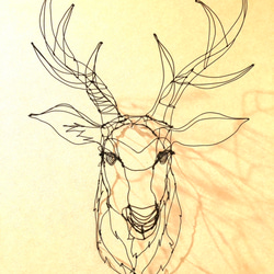 ワイヤーアート鹿3（60サイズ） 1枚目の画像