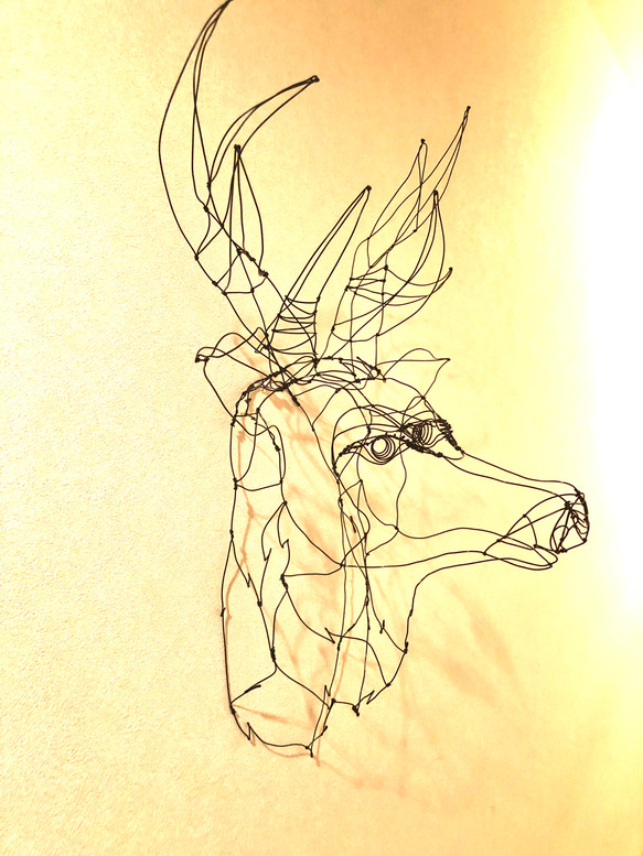 ワイヤーアート鹿3（60サイズ） 4枚目の画像