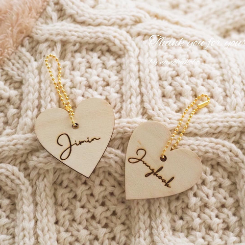 ♡結婚式席札・プチギフトに♡お名前入り木製キーホルダー♥出産