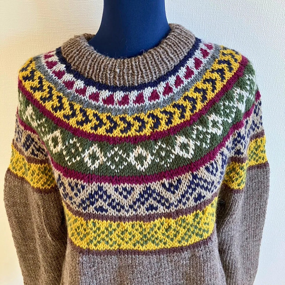 ヨーク編みセーター 2枚目の画像