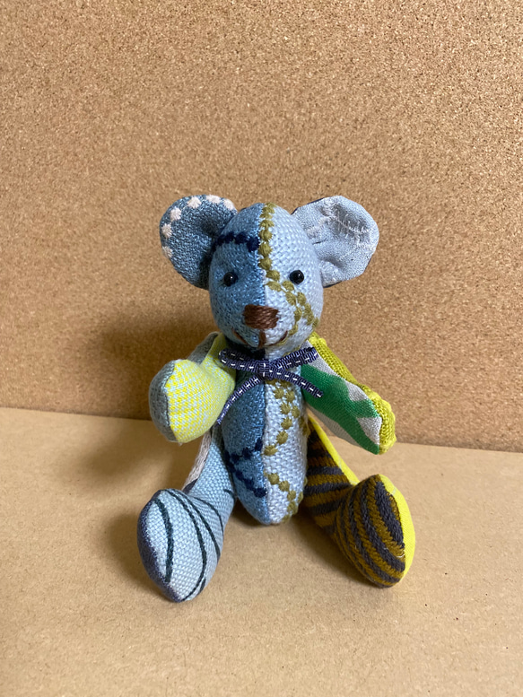ミナペルホネン＊ハンドメイド＊ぬいぐるみ＊テディベア＊㊼ ミナペルホネンのファブリックを使ったベア ぬいぐるみ noel+