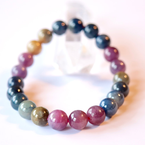 ミャンマー産 極上 ミックス サファイア ブレスレット B1022-09