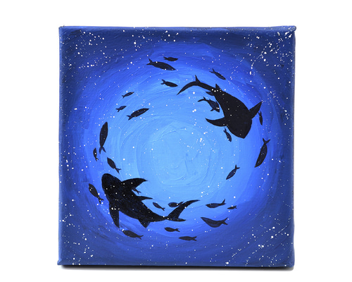 【深海】wood×art syoboオリジナル絵画 深海】wood×art syoboオリジナル絵画