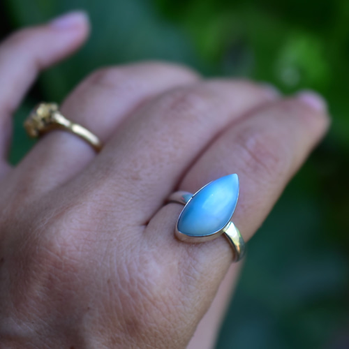 牙の形☆ラリマー シルバーリング723 指輪・リング Funky garuda