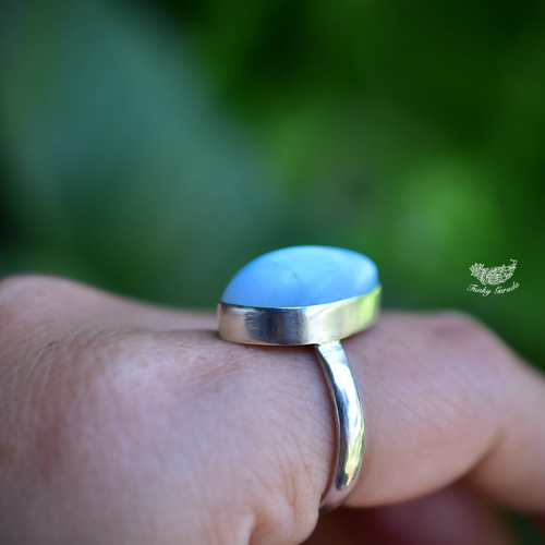 牙の形☆ラリマー シルバーリング723 指輪・リング Funky garuda