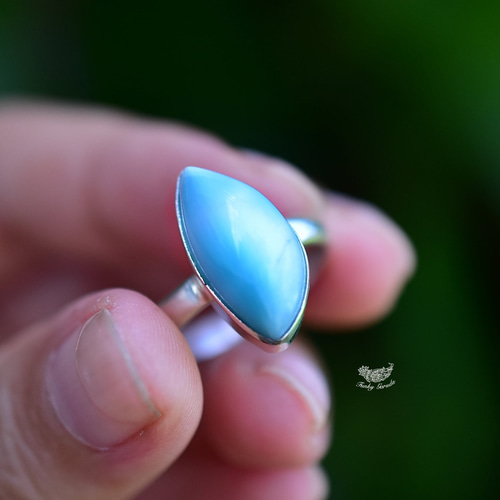 牙の形☆ラリマー シルバーリング723 指輪・リング Funky garuda