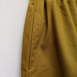 ワイドパンツ　ダルゴールド　ゆったり　選べる丈　秋服　大人キレイ　ナチュラル　コットン100 5枚目の画像