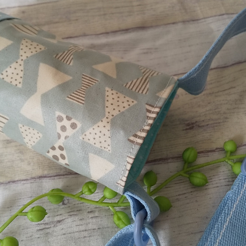 ラミネートの水筒カバー リボン水色 その他入園グッズ shiffon 通販