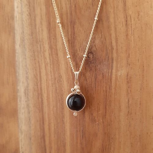 再販】モリオン(黒水晶)の14kgf製ペンダントトップ ring ペンダント